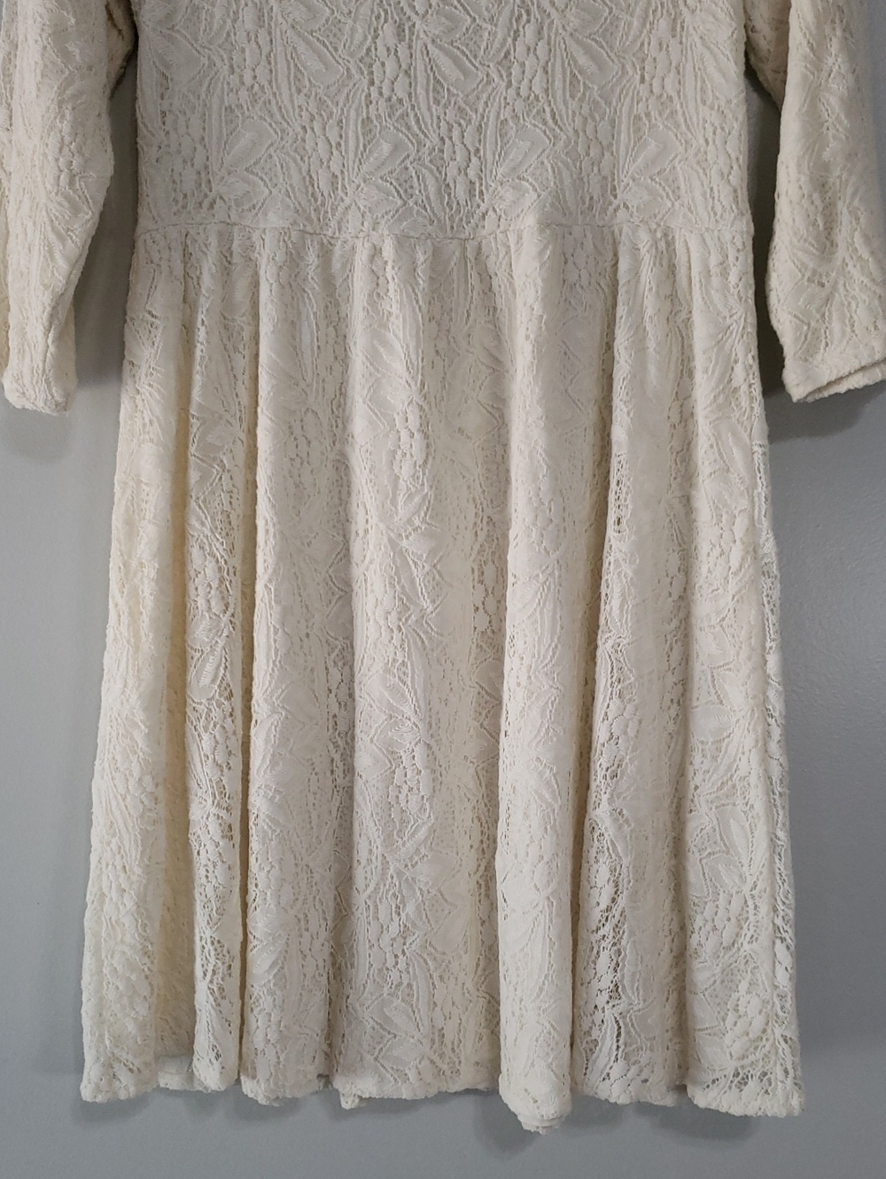 Free People Shake It Up Mini Dress Small Cream Ivory Crochet Lace Boho Wedding - Picture 4 of 15